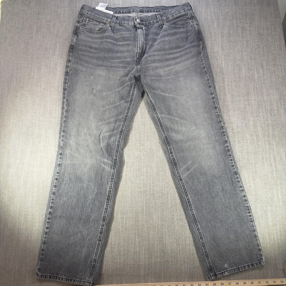 Levis 541 Jeans Mens 38x34 Gray Athletic Tapered Denim Charcoal Wash Casual
